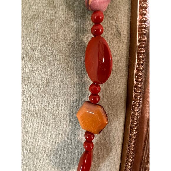 Jasper, Mookaite and Lepidolite 24 inch stone necklace Beads - Picture 2 of 10